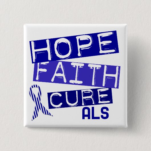 HOPE FAITH CURE ALS VIERKANTE BUTTON 5,1 CM (Voorkant)