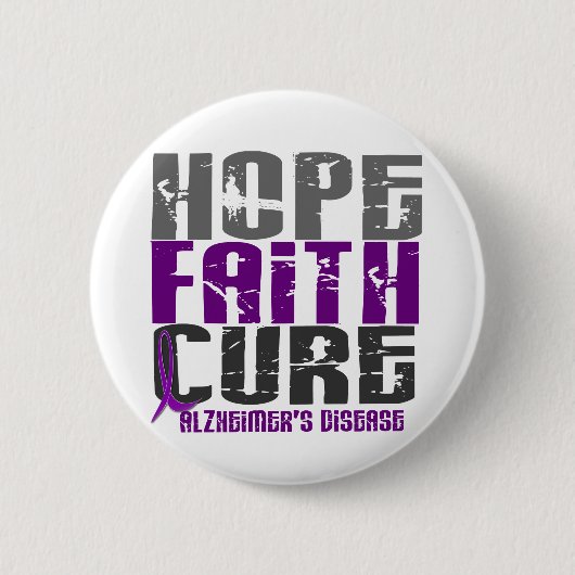 HOPE FAITH CURE ALZHEIMER DISEASE RONDE BUTTON 5,7 CM (Voorkant)