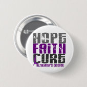 HOPE FAITH CURE ALZHEIMER DISEASE RONDE BUTTON 5,7 CM (Voorkant /achterkant)