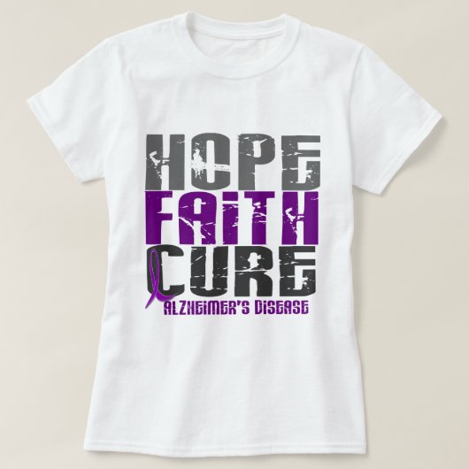 HOPE FAITH CURE ALZHEIMER DISEASE T-SHIRT (Design voorkant)