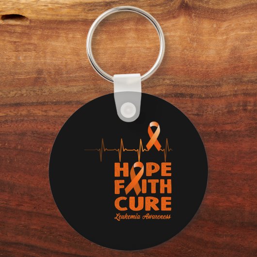 Hope Faith Cure - Bewustzijn van leukemie Sleutelhanger (Voorkant)