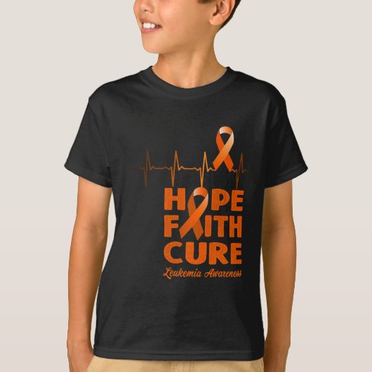 Hope Faith Cure - Bewustzijn van leukemie T-shirt (Voorkant)