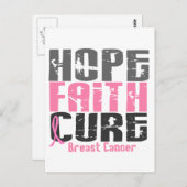 HOPE FAITH CURE BREAST CANCER BRIEFKAART (Voorkant / Achterkant)