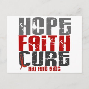 HOPE FAITH CURE HIV/AIDS T-Shirts & Apparel Briefkaart