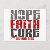 HOPE FAITH CURE HIV/AIDS T-Shirts & Apparel Briefkaart (Voorkant)