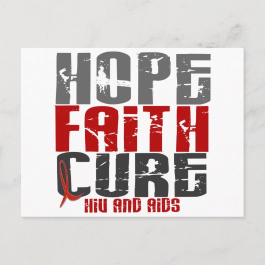 HOPE FAITH CURE HIV/AIDS T-Shirts & Apparel Briefkaart (Voorkant)