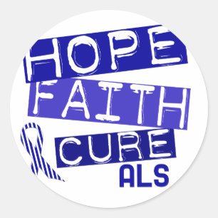 HOPE FAITH CURE OOK RONDE STICKER