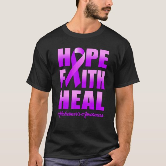 Hope Faith Heal Alzheimer's Awareness T-shirt (Voorkant)