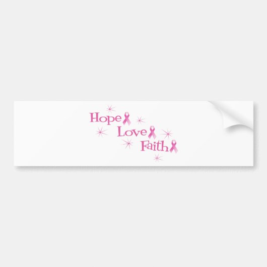 Hope Faith Love Bumpersticker (Voorkant)