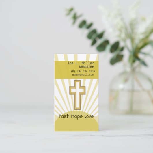 Hope Faith Love Christelijk Jesus Celestial Cross Visitekaartje (Staand voorkant)