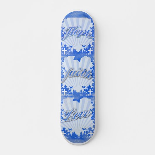 Hope Faith Love Christelijke Slogans Skateboard (Voorkant)
