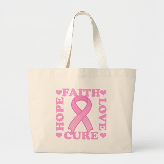Hope Faith Love Cure Bag Grote Tote Bag (Voorkant)