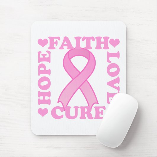 Hope Faith Love Cure Mousepad Muismat (Met muis)