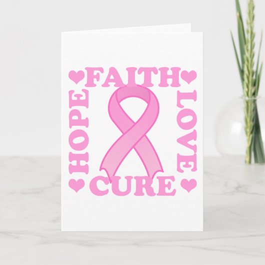 Hope Faith Love Cure Wenskaart Kaart (Voorkant)