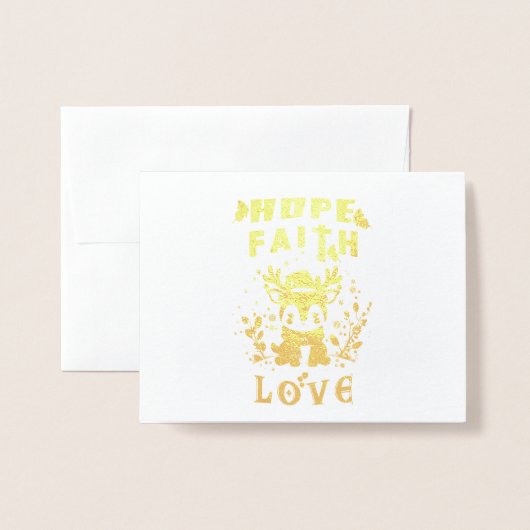 Hope Faith Love Folie Kaarten (Voorkant met envelop)