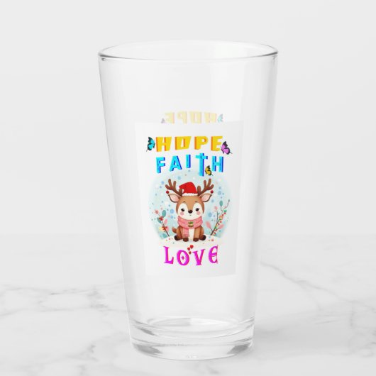 Hope Faith Love Glas (Achterkant)