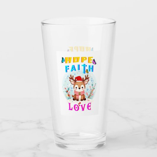 Hope Faith Love Glas (Voorkant)