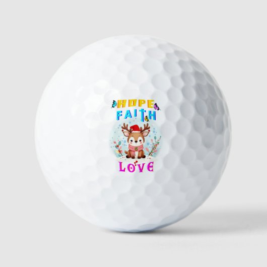 Hope Faith Love Golfballen (Voorkant)