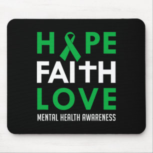 Hope Faith Love Green Ribbon Mental Health Awarene Muismat