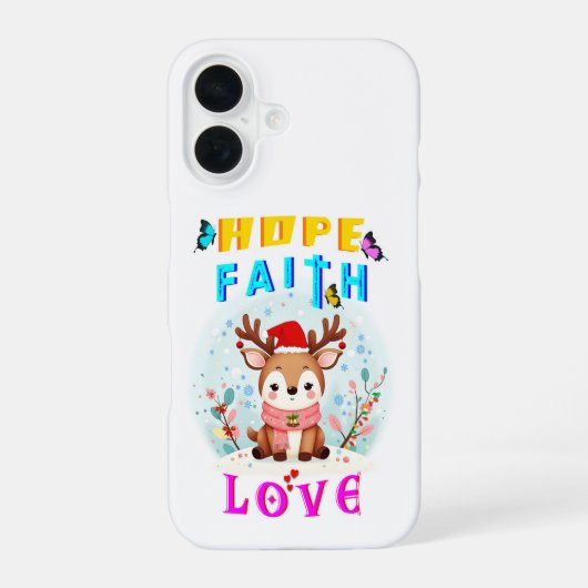 Hope Faith Love iPhone 16 Hoesje (Achterkant)