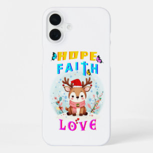 Hope Faith Love iPhone 16 Plus Hoesje