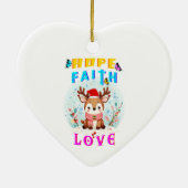 Hope Faith Love Keramisch Ornament (Achterkant)