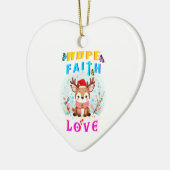 Hope Faith Love Keramisch Ornament (Links)