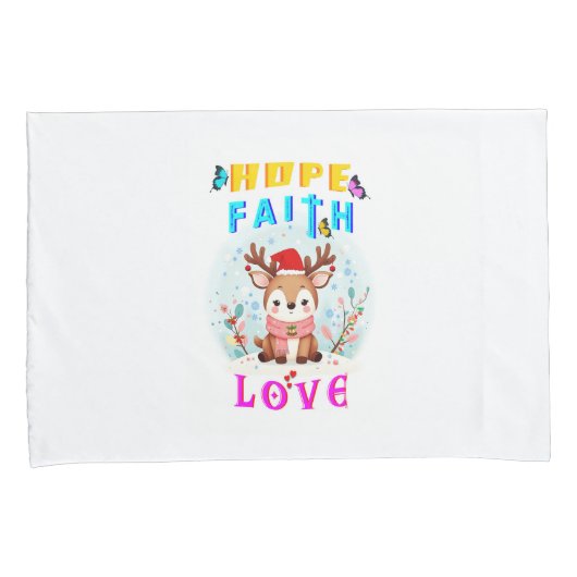 Hope Faith Love Kussensloop (Voorkant-Rechts)