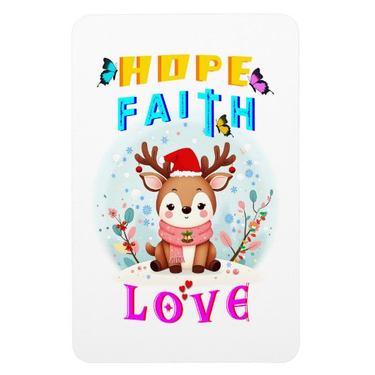 Hope Faith Love Magneet (Verticaal)