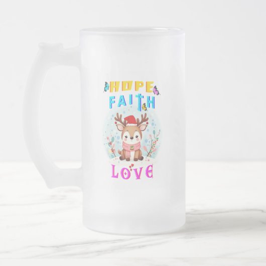 Hope Faith Love Matglas Bierpul (Links)