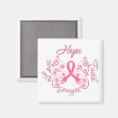 Hope Faith Love Sterke Breast Cancer Magneet (Voorkant / Achterkant)