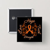 Hope Faith Love Sterke Leukemia Vierkante Button 5,1 Cm (Voorkant /achterkant)