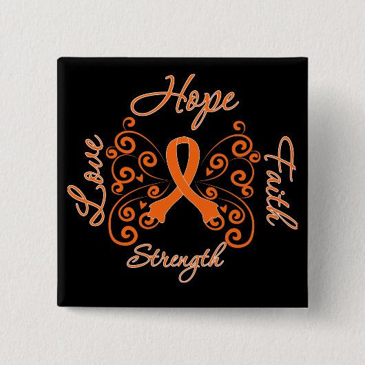 Hope Faith Love Sterke Leukemia Vierkante Button 5,1 Cm (Voorkant)