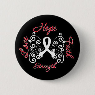 Hope Faith Love Sterke Lung Cancer Ronde Button 5,7 Cm