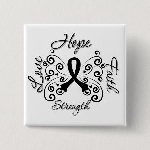 Hope Faith Love Sterke Melanoma Vierkante Button 5,1 Cm