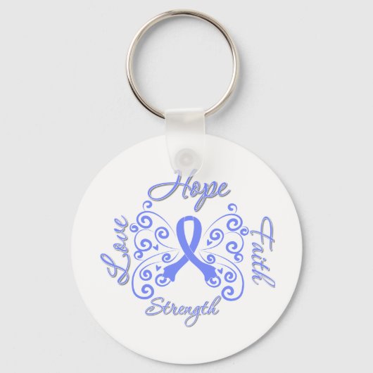 Hope Faith Love Sterke Stomach Cancer Sleutelhanger (Voorkant)