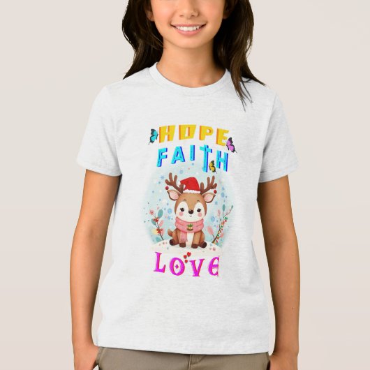 Hope Faith Love Tri-Blend Shirt (Voorkant)