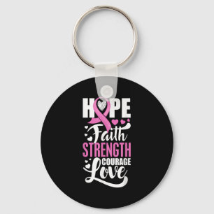Hope Faith Sterke Courage Love Breast Cancer Awa Sleutelhanger