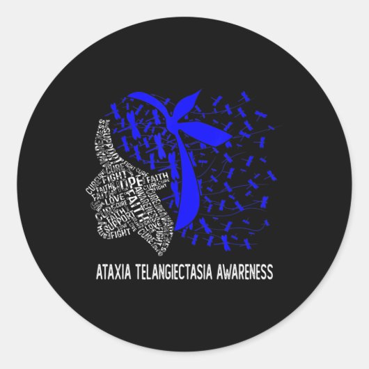 Hope Fight Ataxia Telangiectasia Awareness T-Shirt Ronde Sticker (Voorkant)