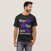 Hope Fight Cure Alzheimer Awareness Butterfly T-shirt (Voorkant volledig)