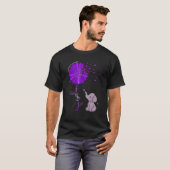 Hope Fight Cure Alzheimer's Awareness Purple Flowe T-shirt (Voorkant volledig)