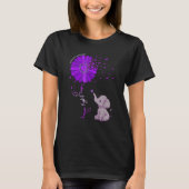 Hope Fight Cure Alzheimer's Awareness Purple Flowe T-shirt (Voorkant)