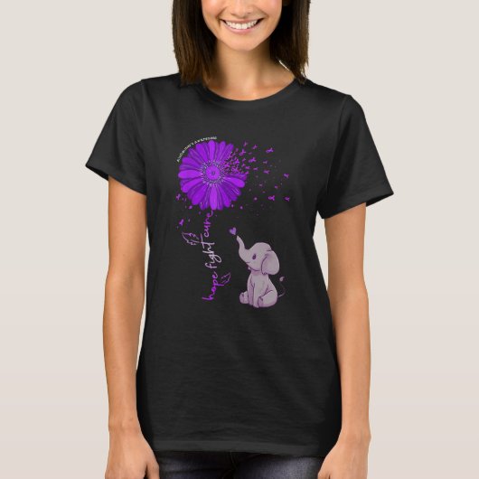 Hope Fight Cure Alzheimer's Awareness Purple Flowe T-shirt (Voorkant)