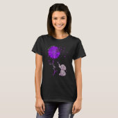 Hope Fight Cure Alzheimer's Awareness Purple Flowe T-shirt (Voorkant volledig)