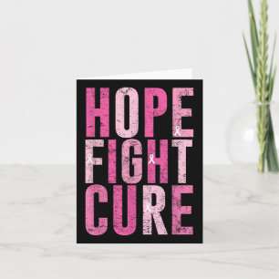 Hope Fight Cure Borstkanker Awareness Design T-s Kaart