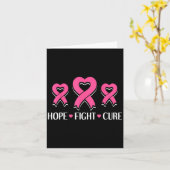 Hope Fight Cure - Borstkanker Awareness Month Kaart (Gele Bloem)