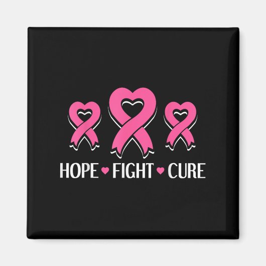 Hope Fight Cure - Borstkanker Awareness Month Magneet (Voorkant)