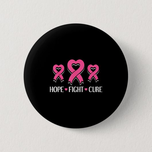 Hope Fight Cure - Borstkanker Awareness Month Ronde Button 5,7 Cm (Voorkant)