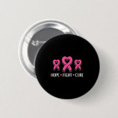 Hope Fight Cure - Borstkanker Awareness Month Ronde Button 5,7 Cm (Voorkant /achterkant)