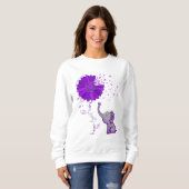 Hope Fight Cure De olifant en de bloem van Alzheim Trui (Voorkant volledig)